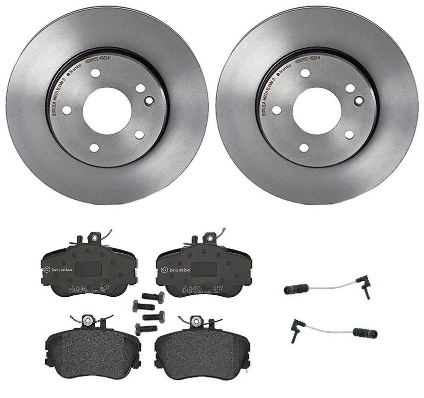 Mercedes Brakes Kit - Brembo Pads and Rotors Front (284mm) (Low-Met) 202421091264 - Brembo 3818258KIT